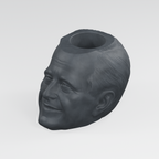 George H. W. Bush Head Planter in Charcoal Black