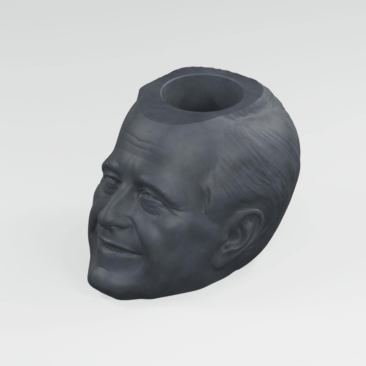 George H. W. Bush Head Planter in Charcoal Black