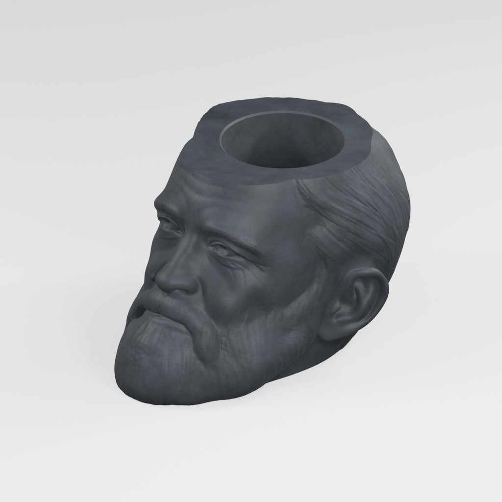 Ulysses S. Grant Head Planter in Charcoal Black