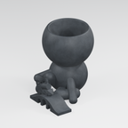 Trackside | Kid and Train Planter in Charcoal Black finish