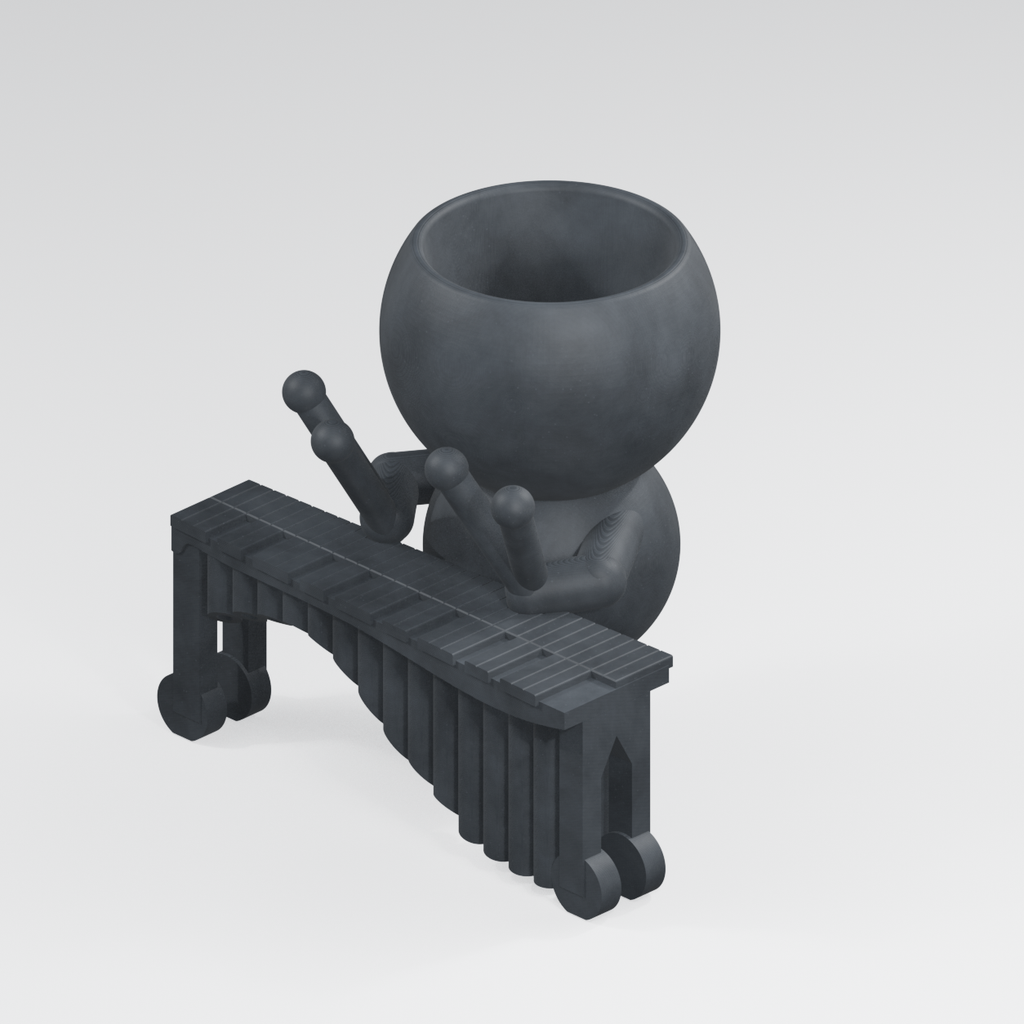 Marimba Moxie Makes Some Noise | Marimba Planter in Charcoal Black finish