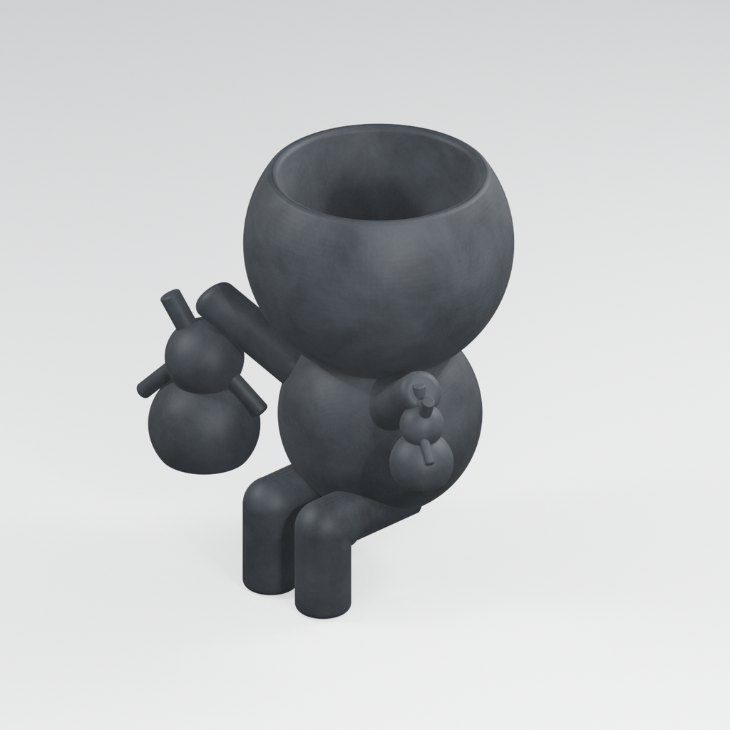 Grandma Moss keepsakes planter in Charcoal Black