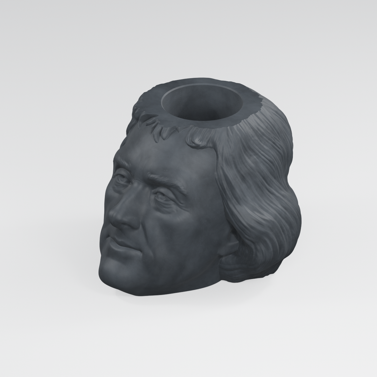 Thomas Jefferson Head Planter in Charcoal Black