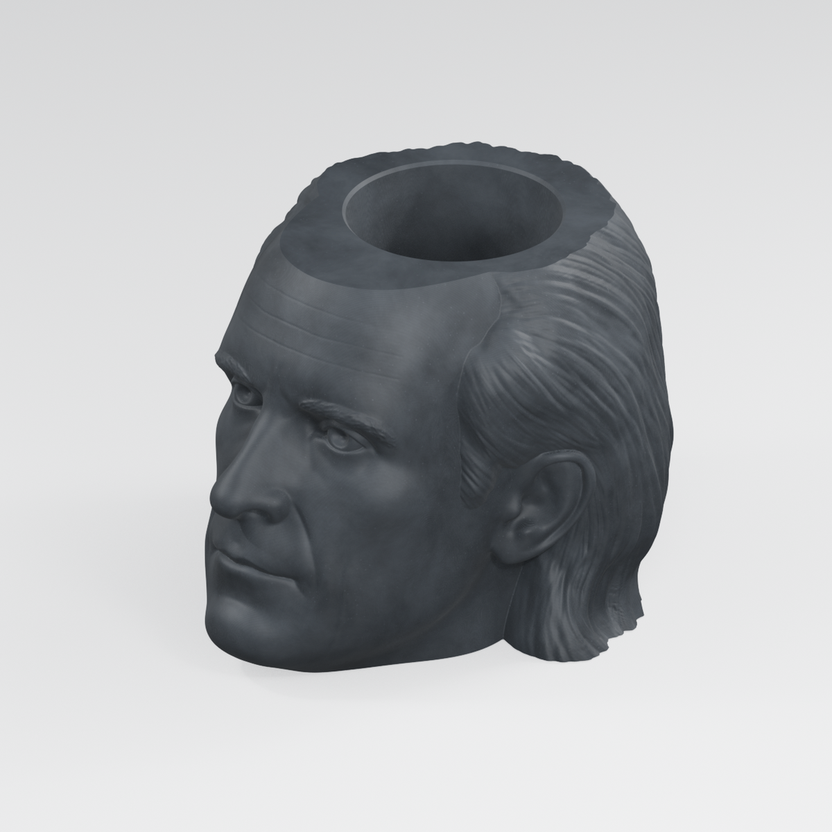 James K. Polk Head Planter in Charcoal Black