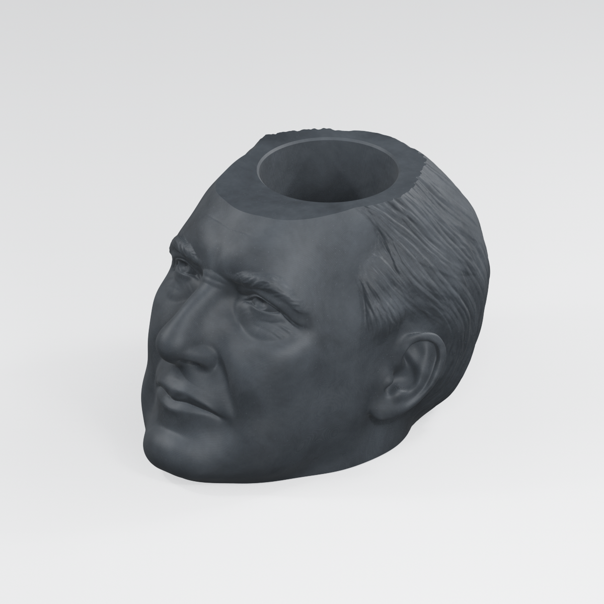 Warren G. Harding Head Planter in Charcoal Black