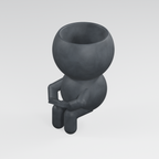 Pixel Sprout Is Playing | Gamer Planter in Charcoal Black finish