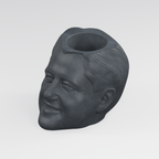 Bill Clinton Head Planter in Charcoal Black