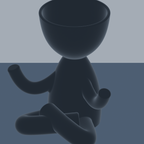 Stillpoint Yoga Head Planter in Charcoal Black finish