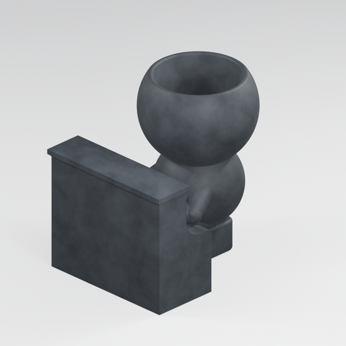 Jay Takes the Keys piano planter, Charcoal Black finish