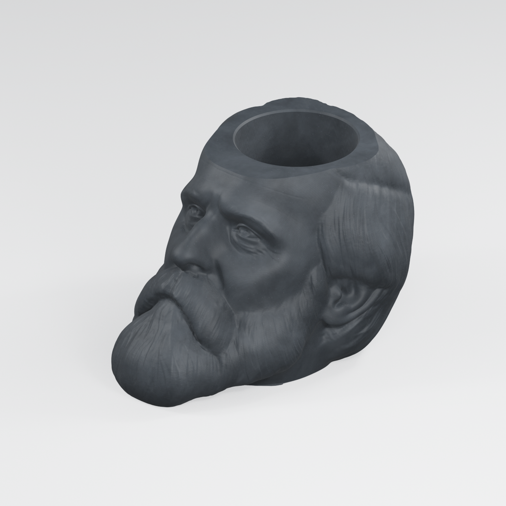 Rutherford B. Hayes Head Planter in Charcoal Black
