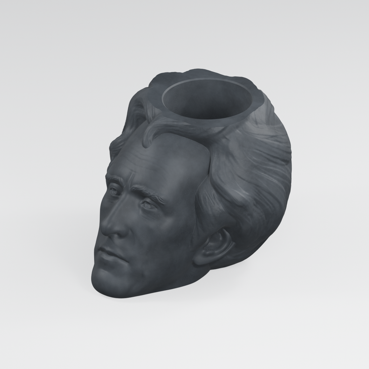 Andrew Jackson Head Planter in Charcoal Black