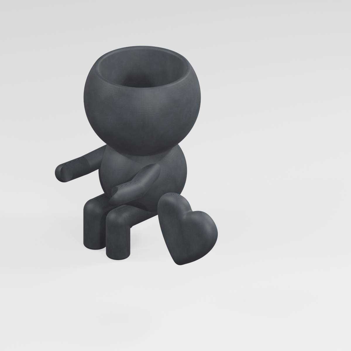 Heartley Gives Big Love | Heart Planter in Charcoal Black finish