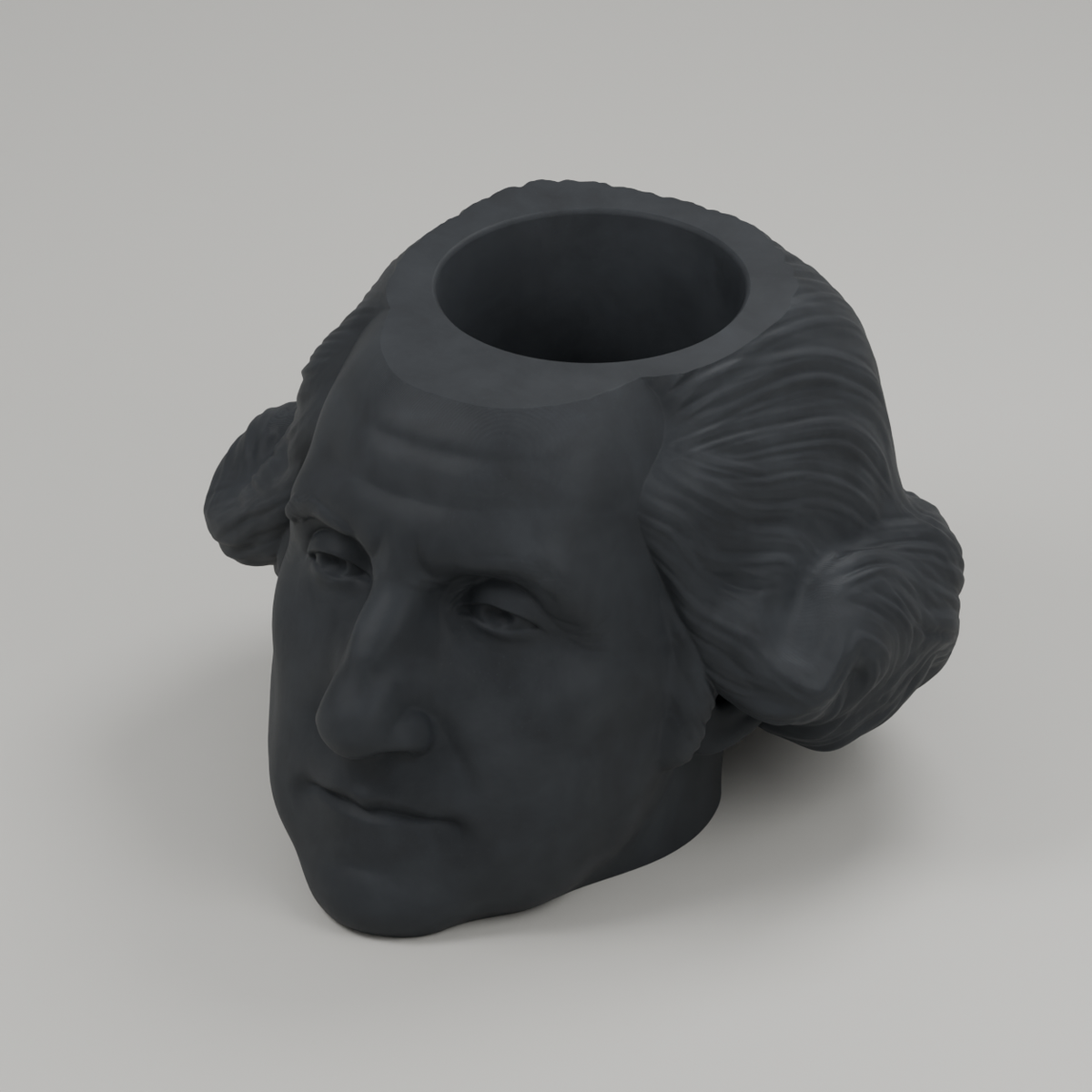 George Washington Head Planter in Charcoal Black