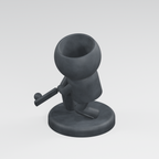 Wicket Willow cricket batsman planter in Charcoal Black