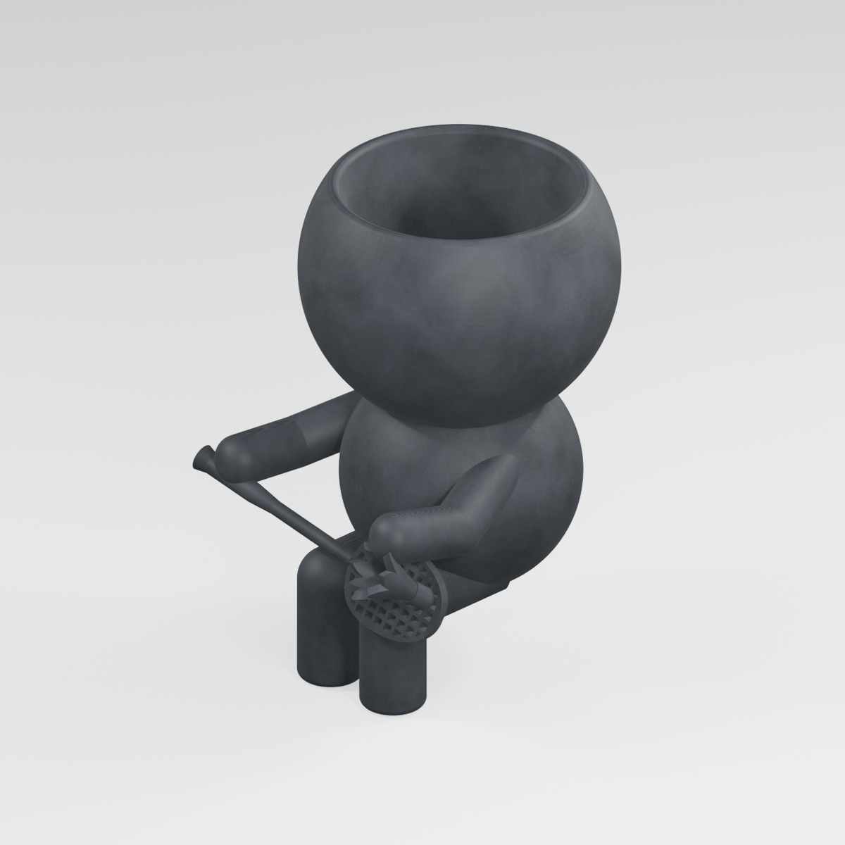 Rally Moss badminton planter in Charcoal Black