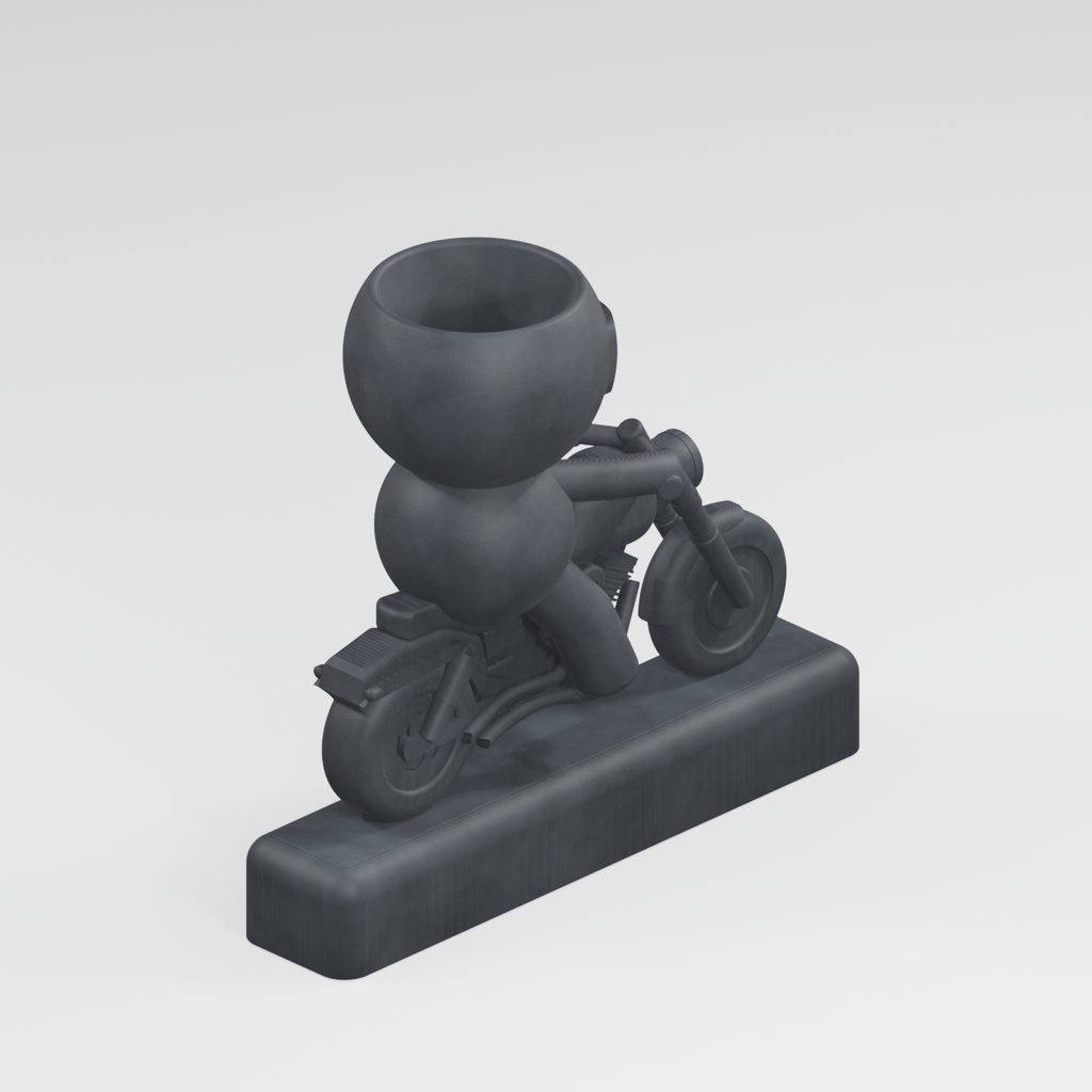 Miles Gearson's Classic Ride: Motorcycle Planter in Charcoal Black finish