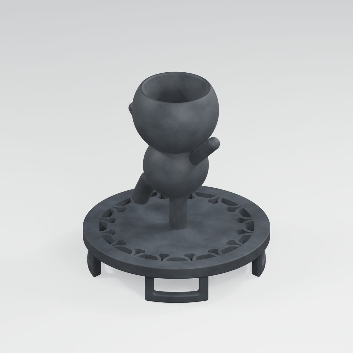 Bounce Trampoline Planter in Charcoal Black