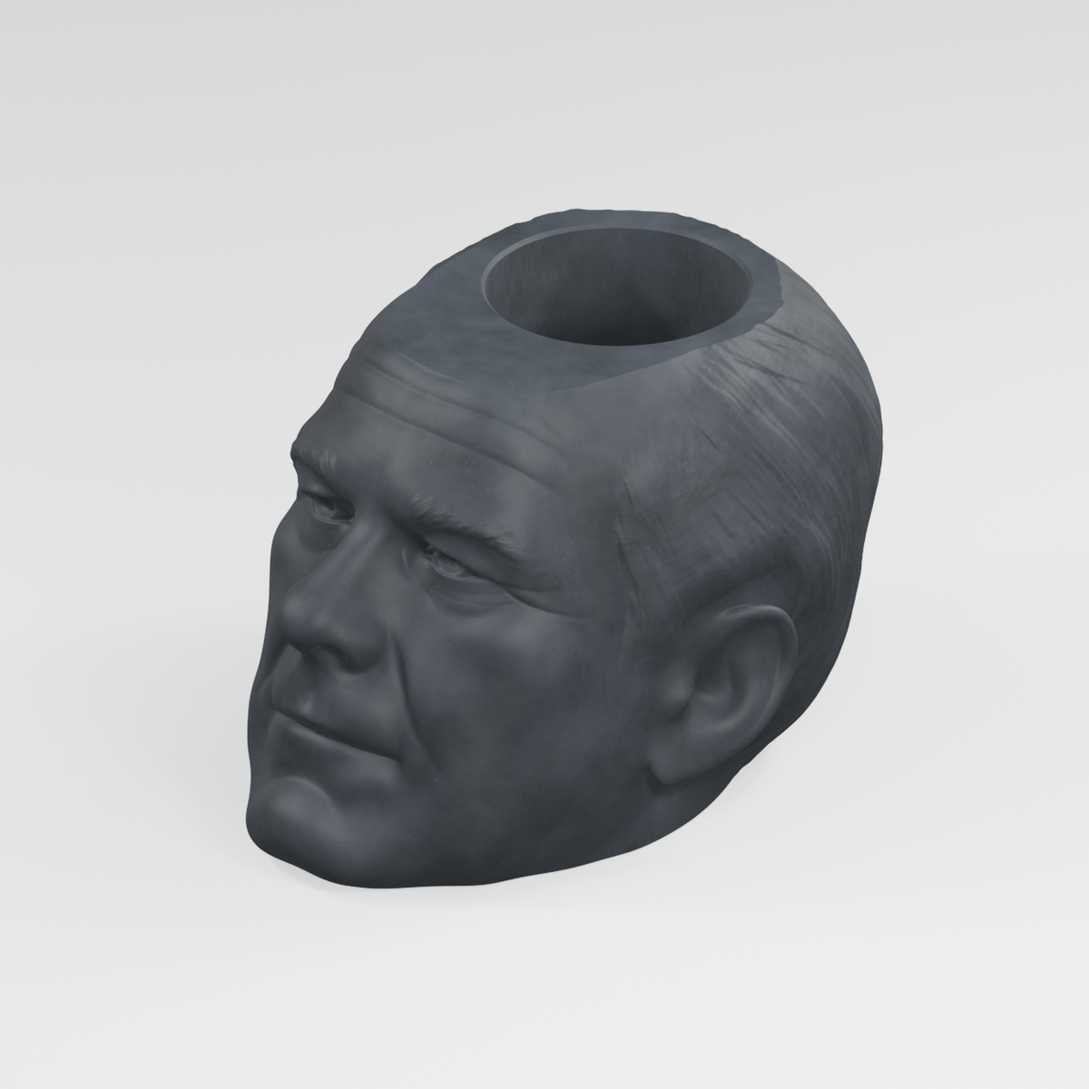 Gerald Ford Head Planter in Charcoal Black