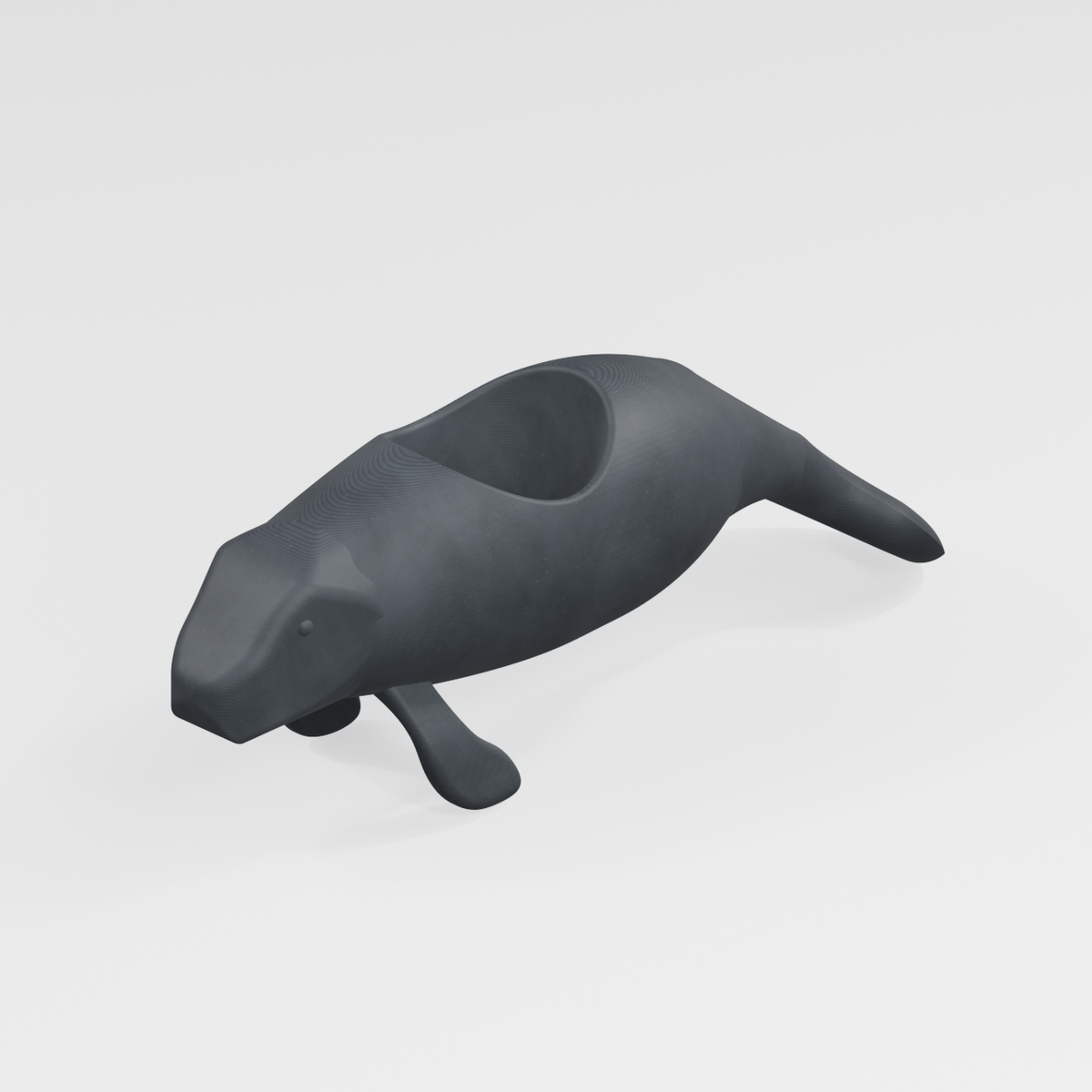 Manni Manatee planter in Charcoal Black