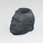 Zachary Taylor Head Planter in Charcoal Black