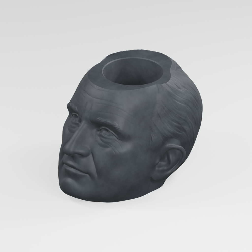 Harry S. Truman Head Planter in Charcoal Black