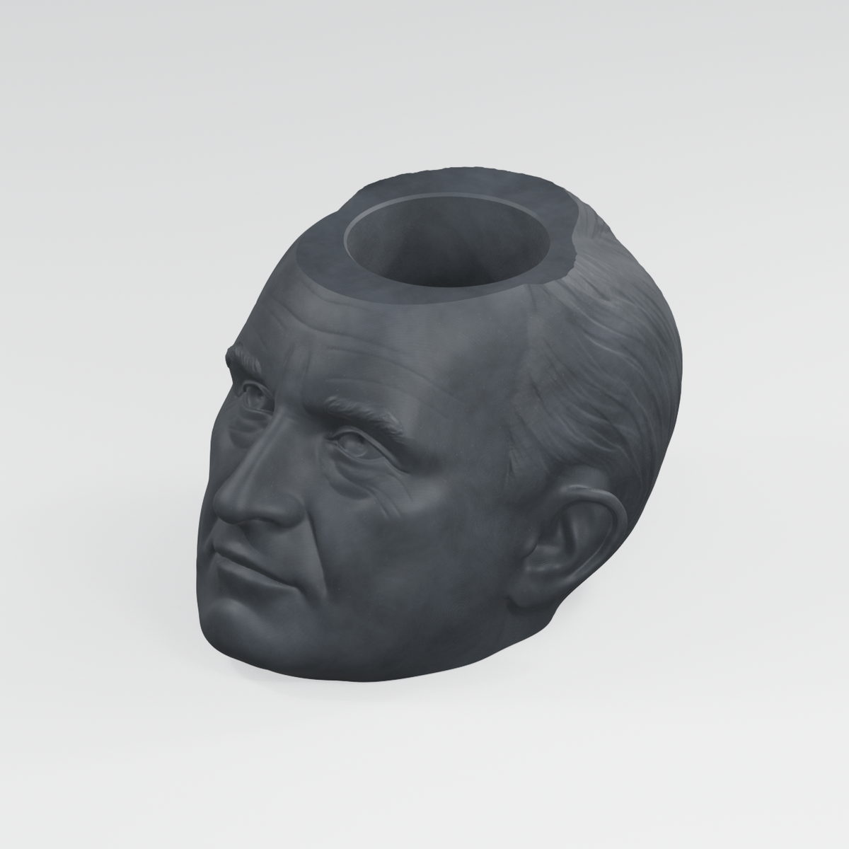 Harry S. Truman Head Planter in Charcoal Black