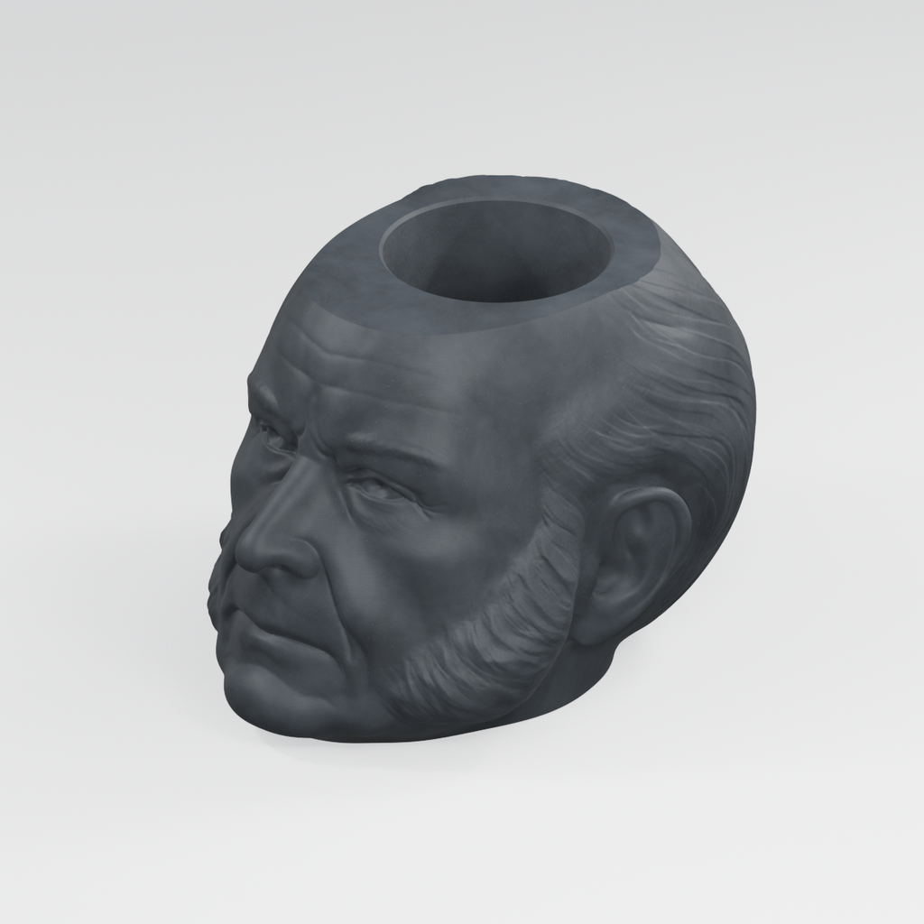 John Quincy Adams Head Planter in Charcoal Black