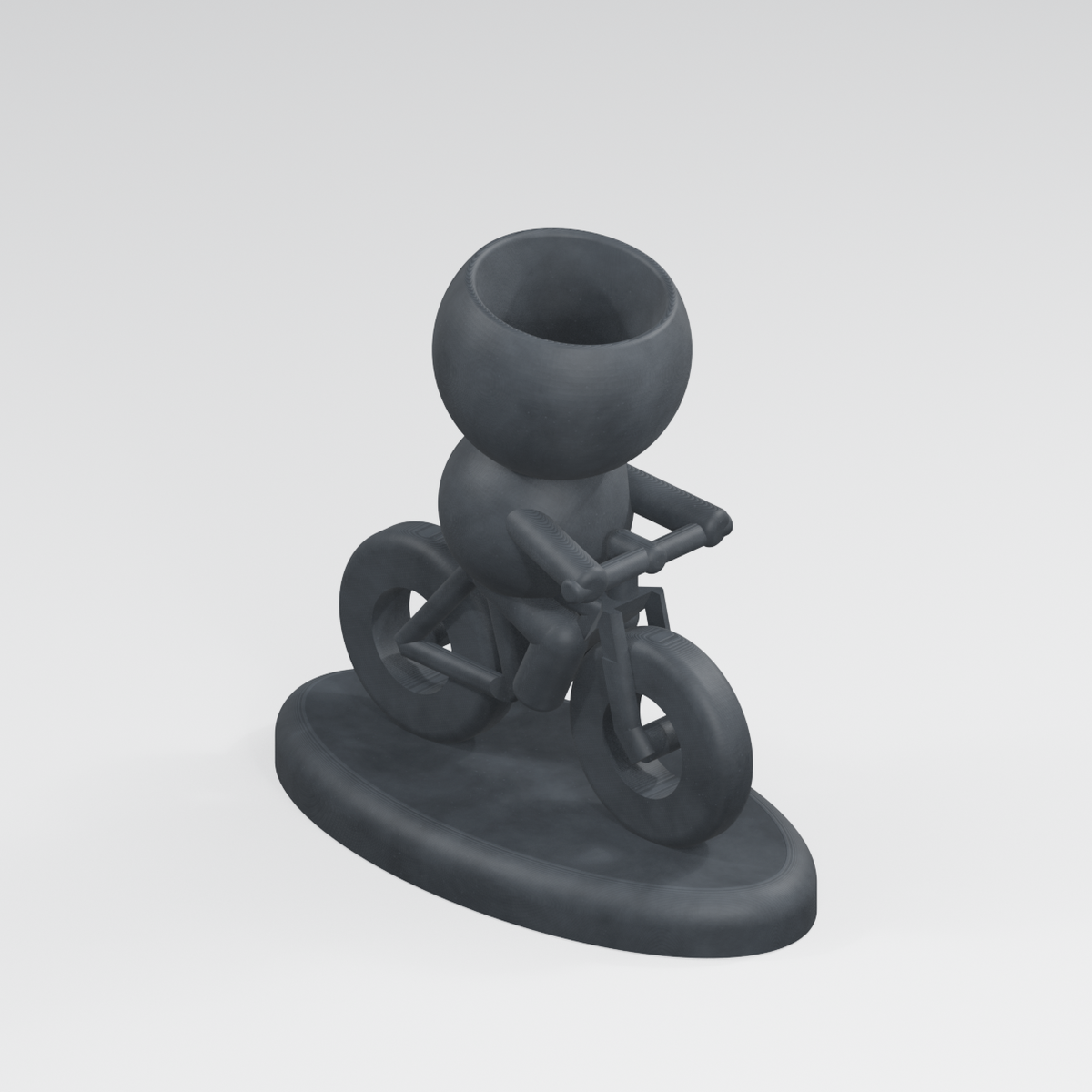 Trail Sprout mountain bike planter exact model render in Charcoal Black