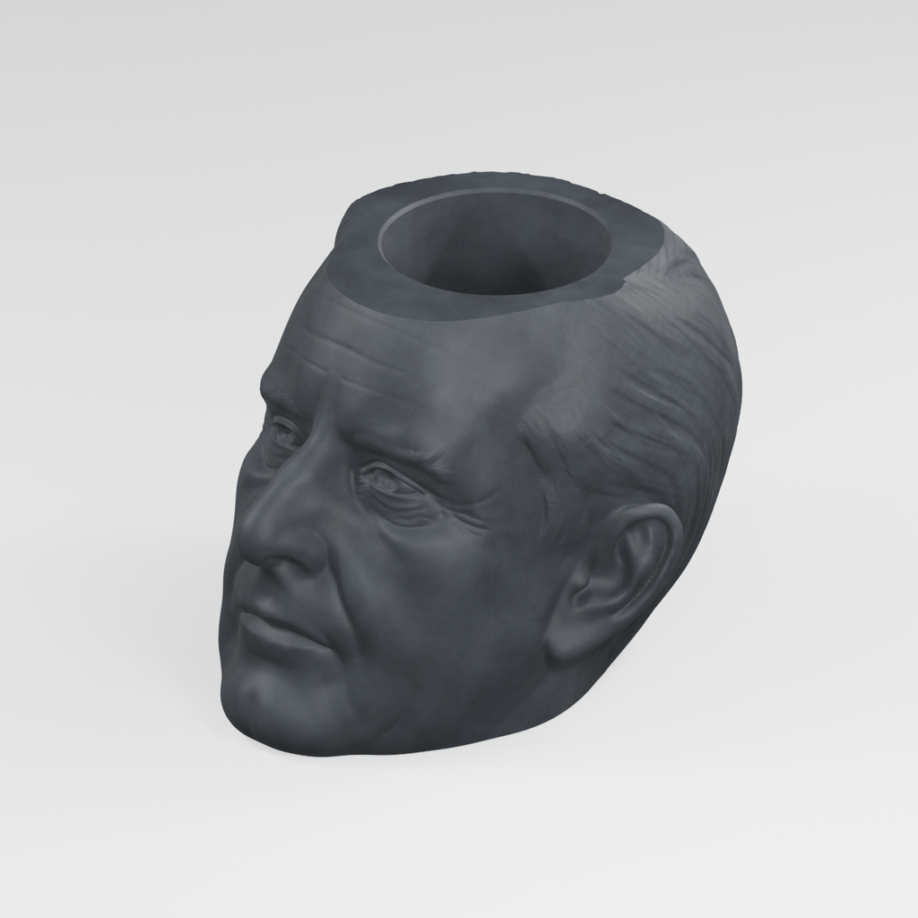 William McKinley Head Planter in Charcoal Black