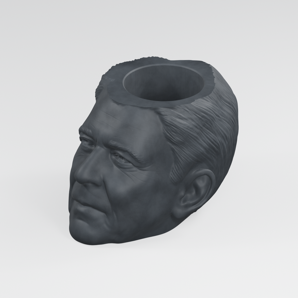 Ronald Reagan Head Planter in Charcoal Black