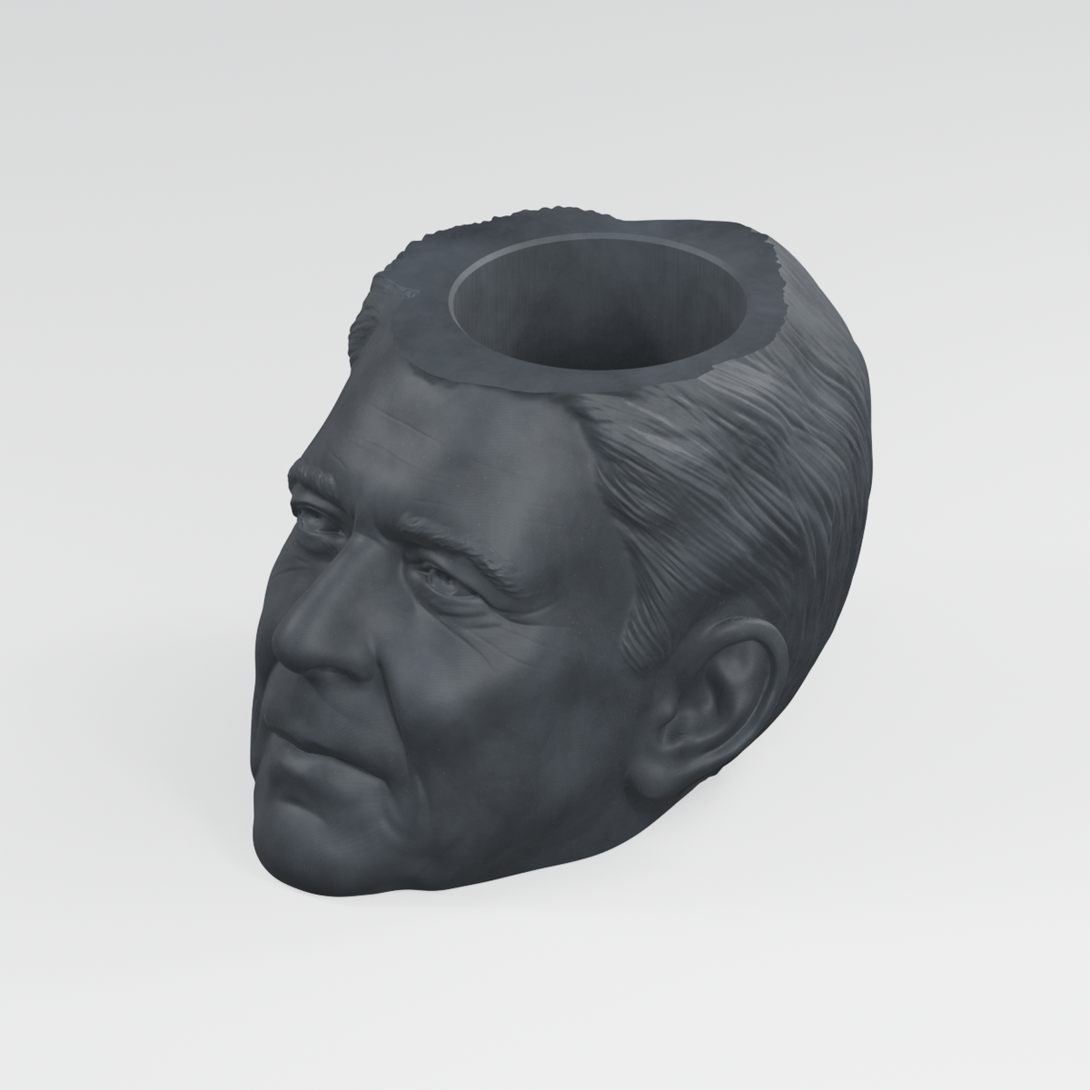 Ronald Reagan Head Planter in Charcoal Black
