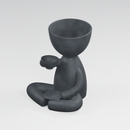 Tea Time Head Planter in Charcoal Black finish
