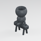 Vault Sticks the Landing gymnast planter, Charcoal Black finish