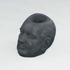 Lyndon B. Johnson Head Planter in Charcoal Black