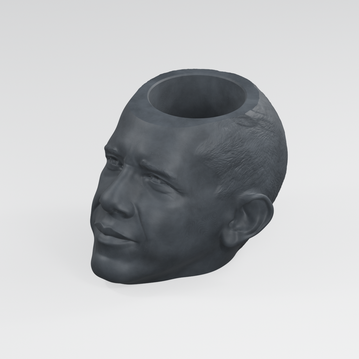Barack Obama Head Planter in Charcoal Black