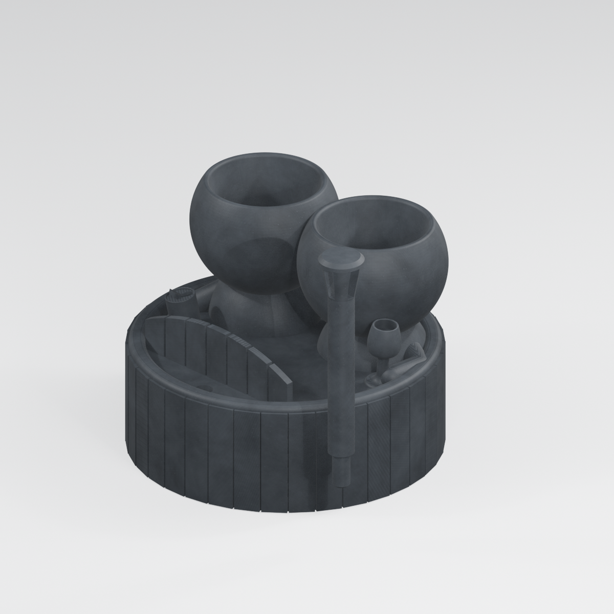 The Soak Set Takes a Break | Hot Tub Planter in Charcoal Black finish