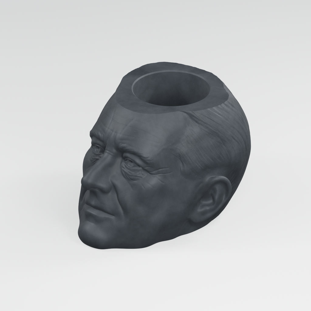 Franklin D. Roosevelt Head Planter in Charcoal Black