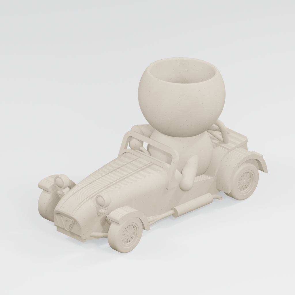 Roadster Rory: Classic Car Planter in Ivory White finish