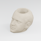 Calvin Coolidge Head Planter in Ivory White