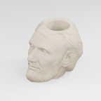 Abraham Lincoln Head Planter in Ivory White