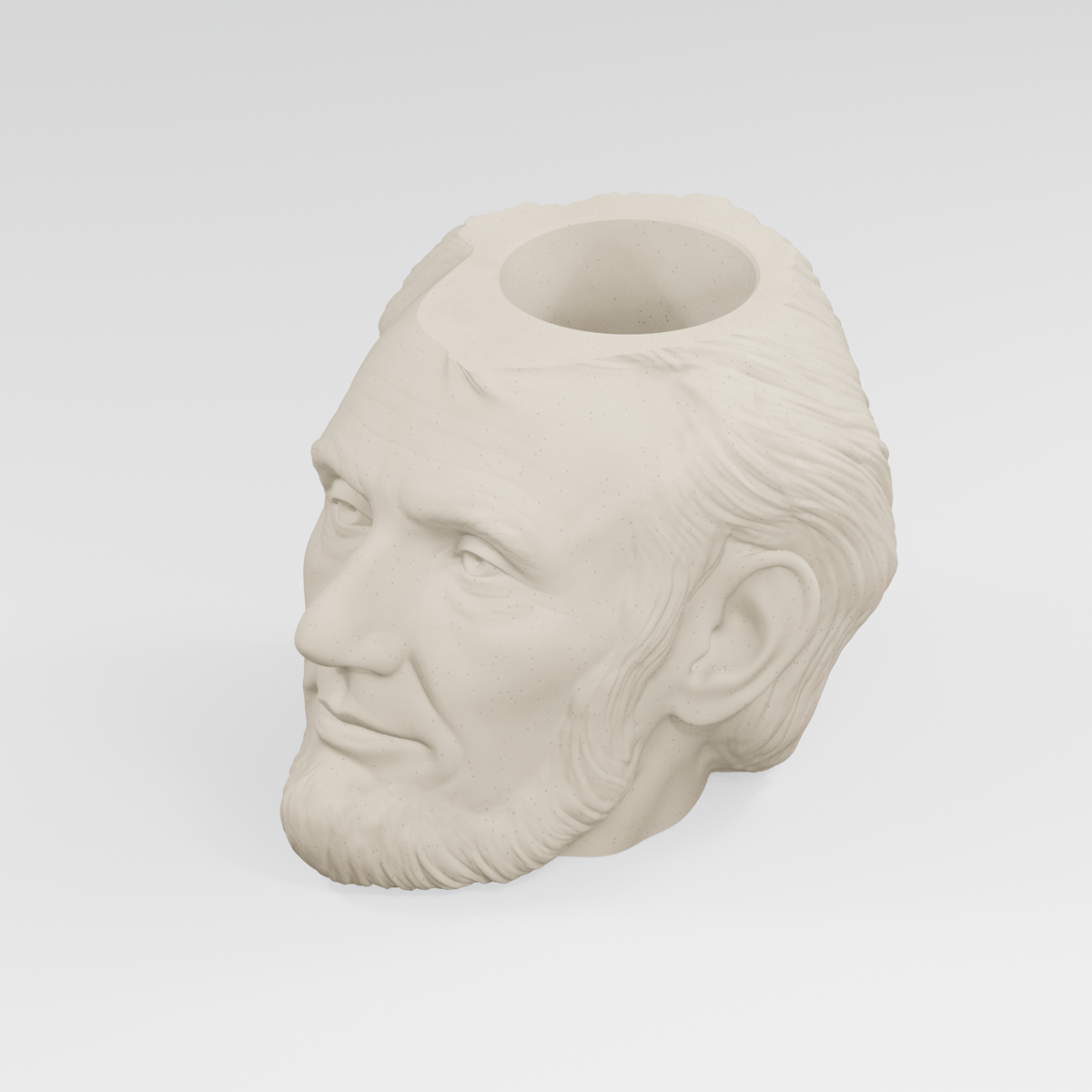 Abraham Lincoln Head Planter in Ivory White