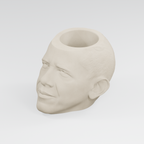 Barack Obama Head Planter in Ivory White