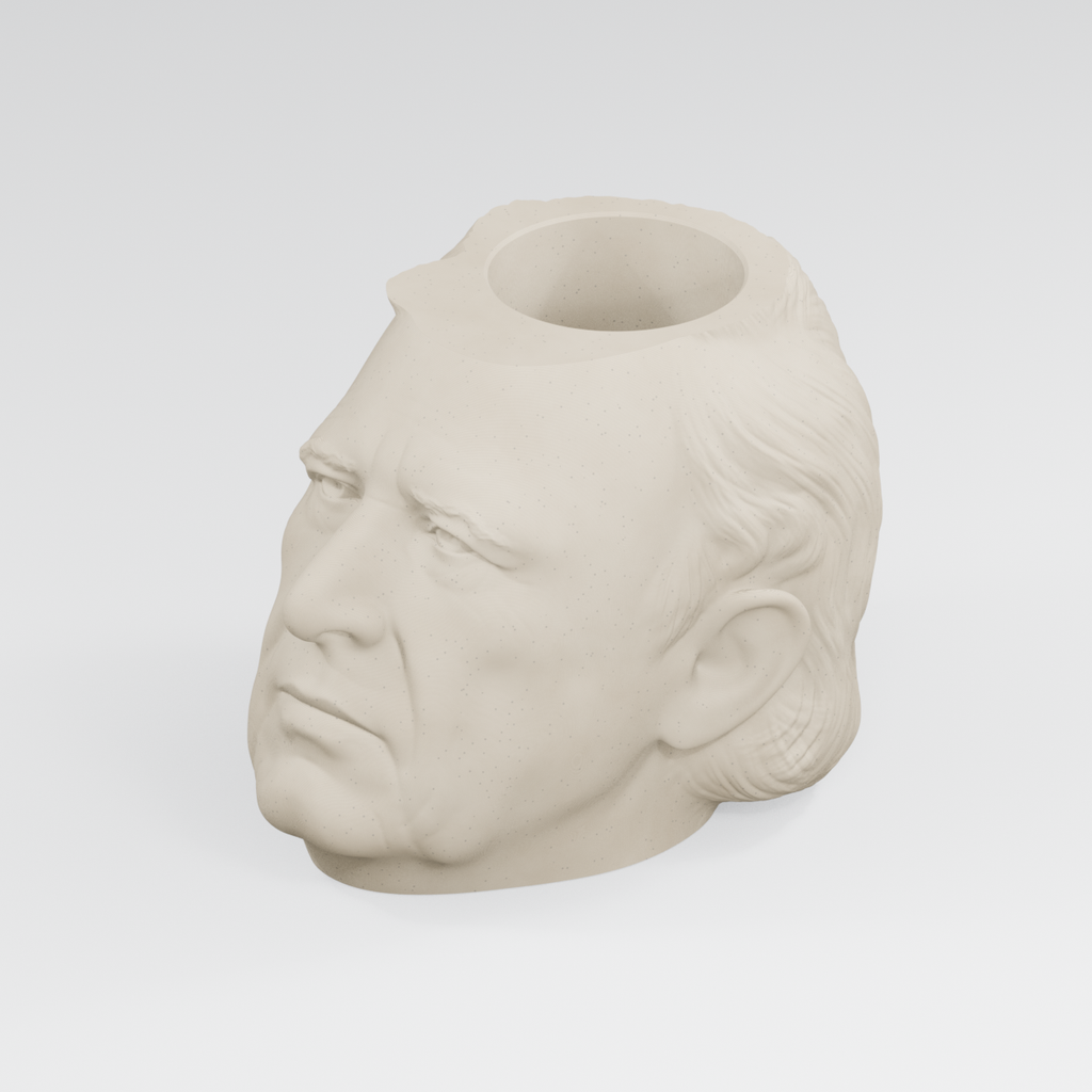 Zachary Taylor Head Planter in Ivory White