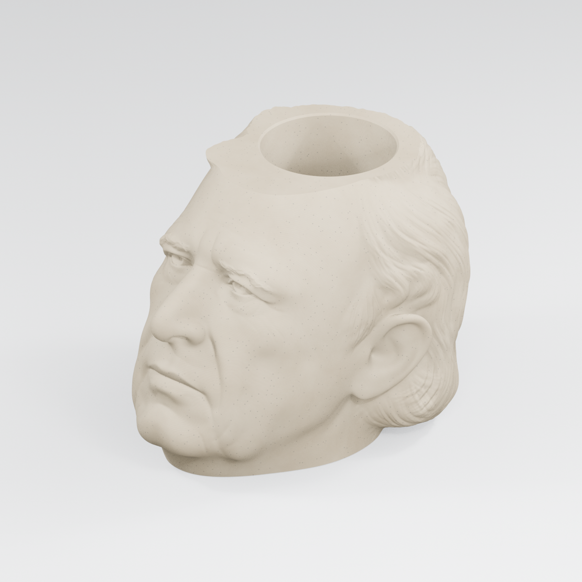 Zachary Taylor Head Planter in Ivory White