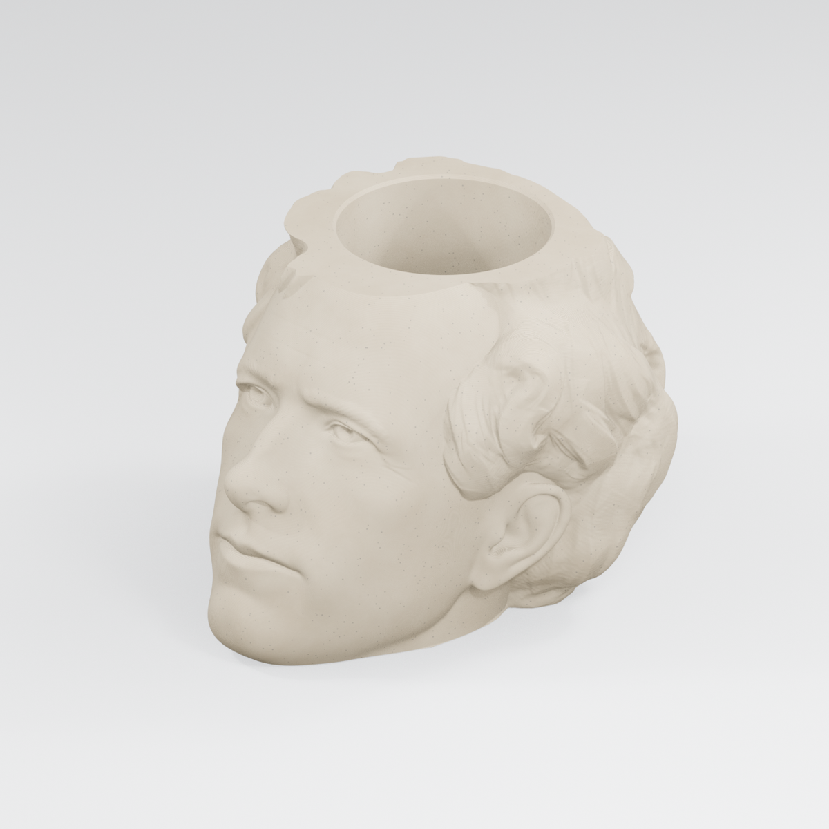 Franklin Pierce Head Planter in Ivory White