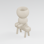 Vault Sticks the Landing gymnast planter, Ivory White finish