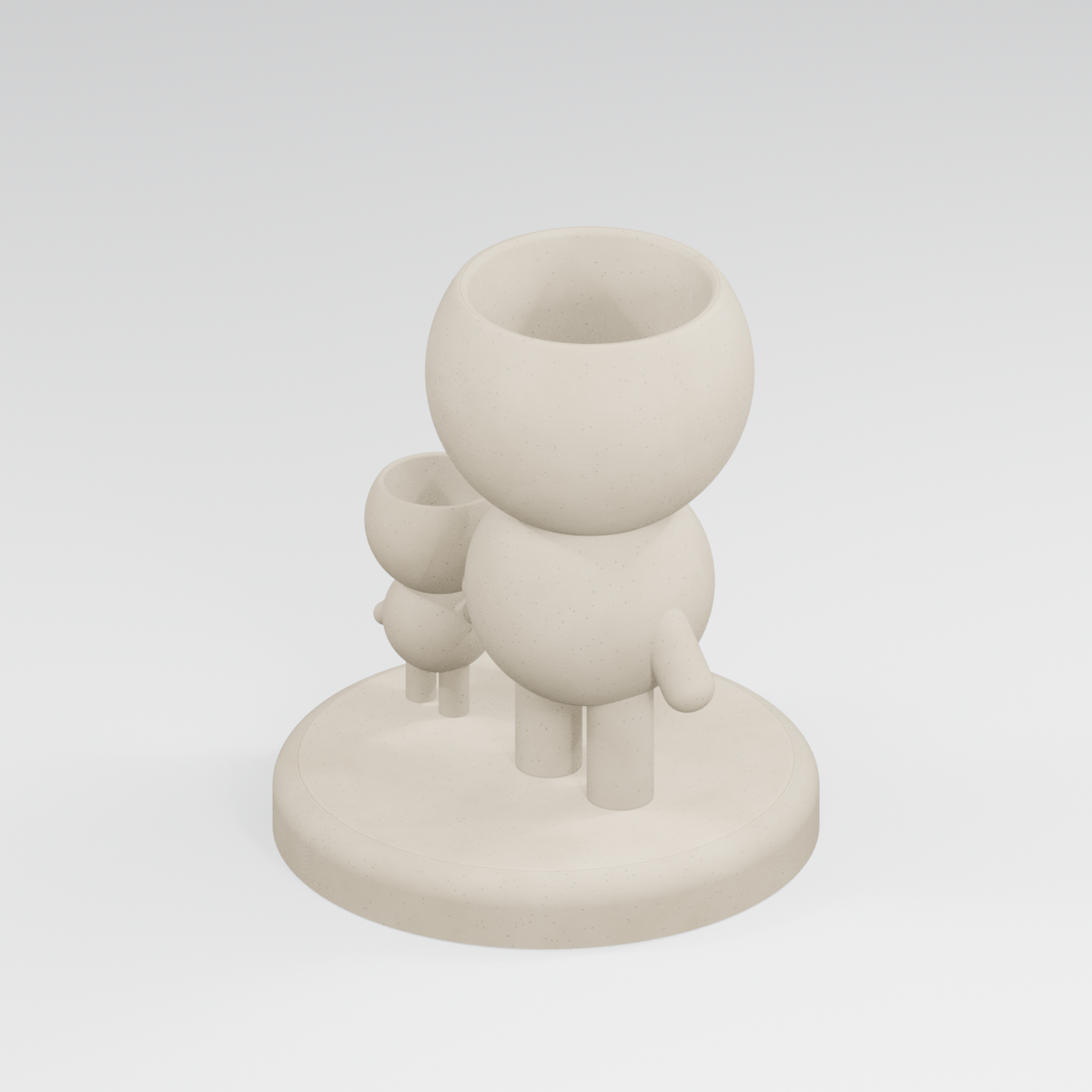 The Little Pair Sticks Together | Parent and Child Planter in Ivory White finish