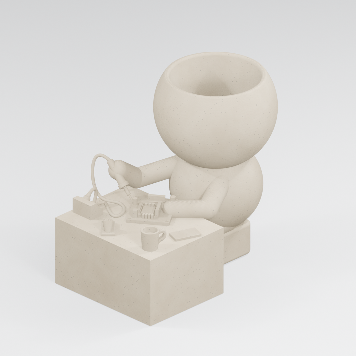 Flux Soldering Planter in Ivory White
