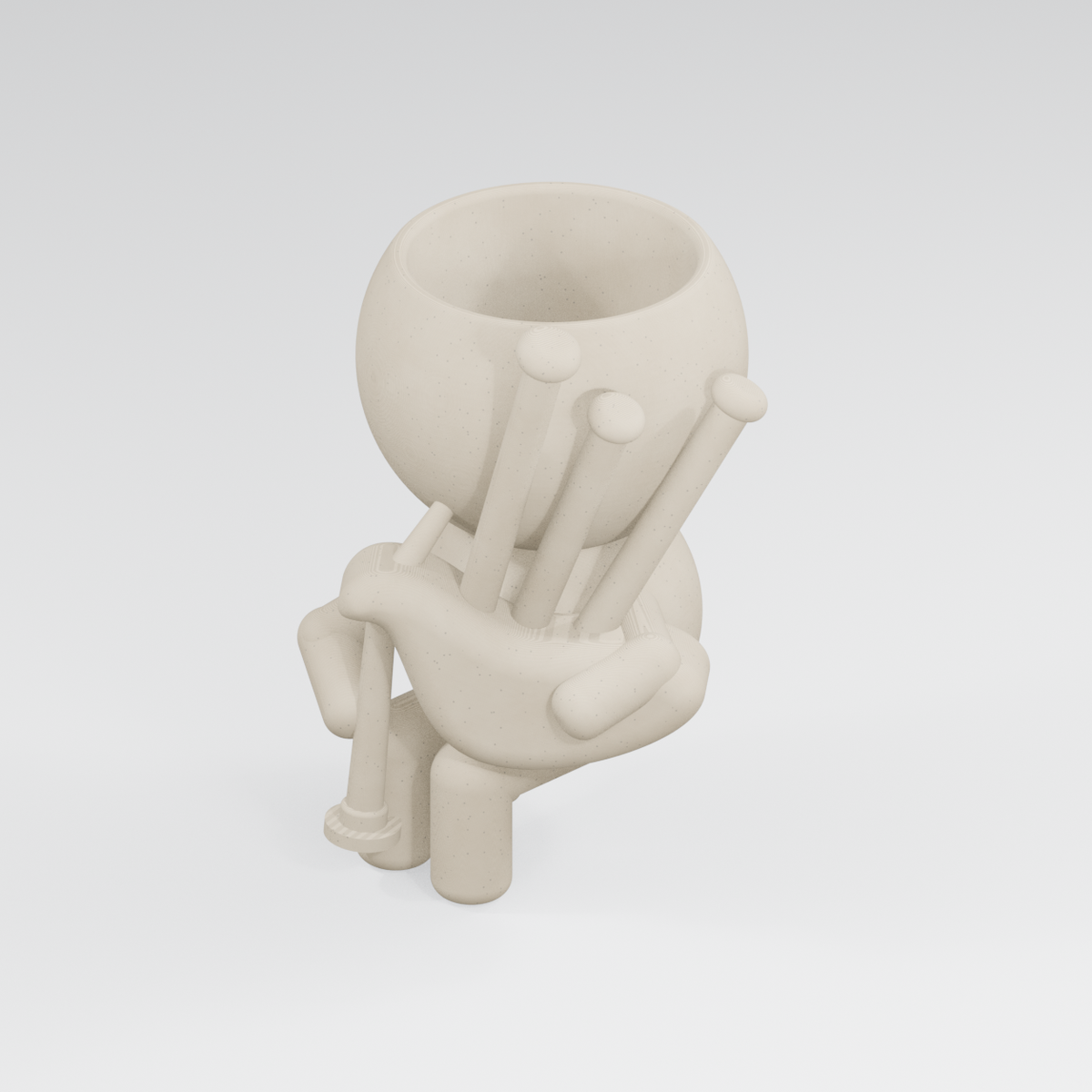 Drone Piper Planter in Ivory White
