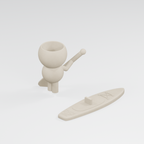 Piper Tidewell's Standing Wave: SUP Paddle Boarder Planter in Ivory White finish